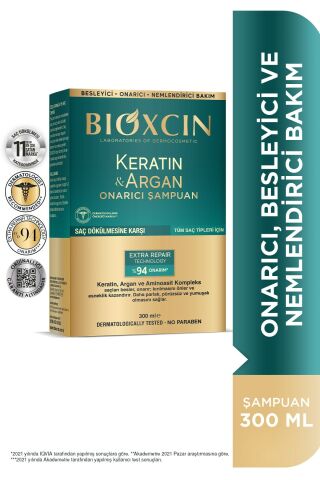 Bioxcin Keratin & Argan Onarıcı Şampuan 300 ml