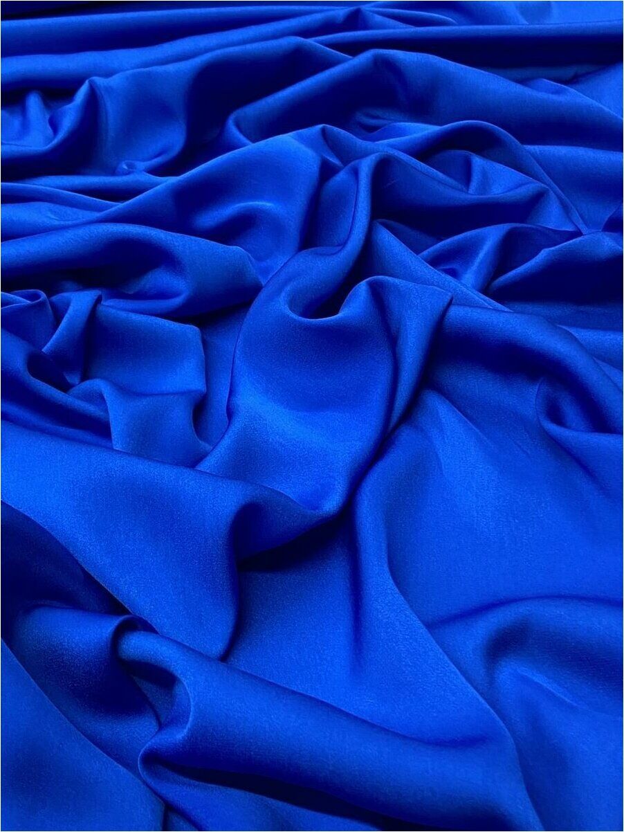 İpek Taşlanmış Saten 1 Metre Kobalt Mavi Kumaş (col-14)