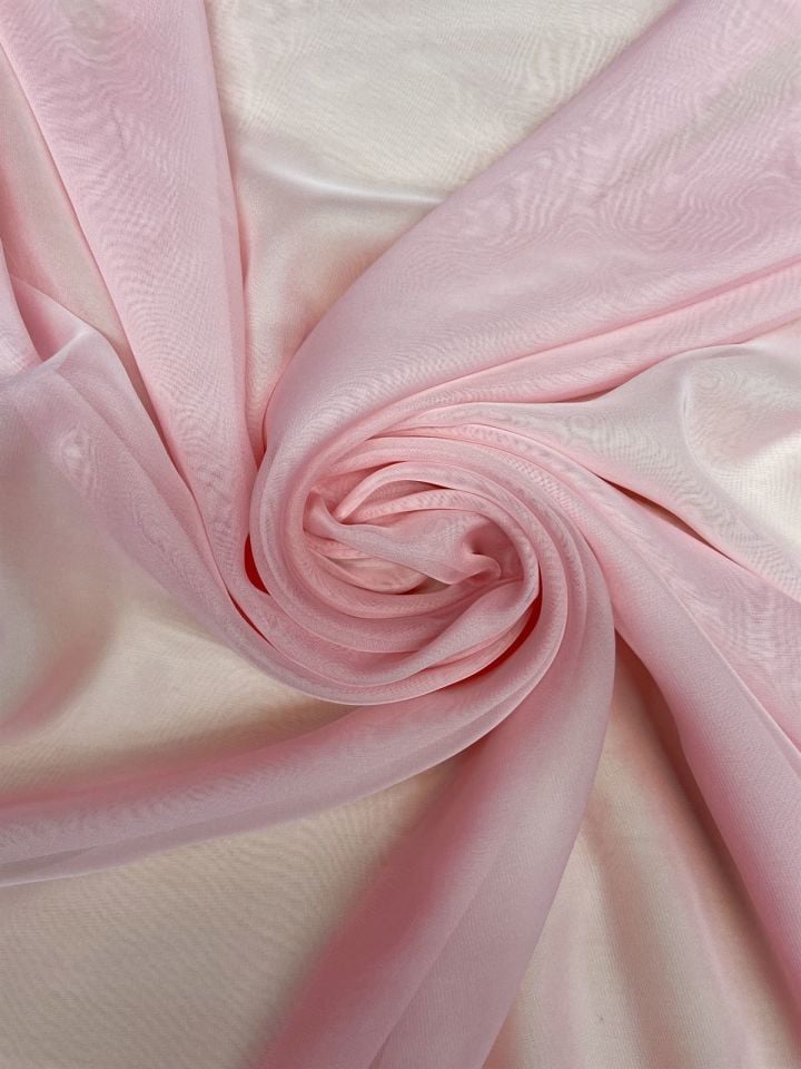 Silky Touche İpeksi Şifon 1 Metre Uçuk Pembe Kumaş (col-07)