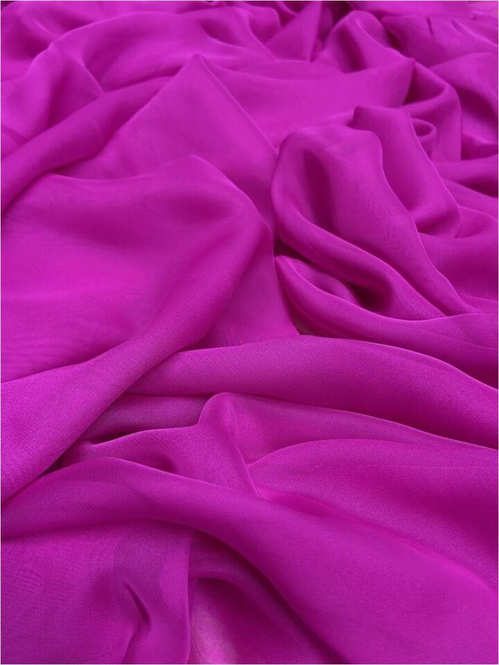 Silky Touche İpeksi Şifon 1 Metre Neon Fuşya Kumaş (col-012)