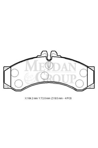 Volkswagen Volt- Lt35/lt46- 96/07; Ön Fren Balatası (kablosuz)(disk)(164,2x72x19,5) (fmk)