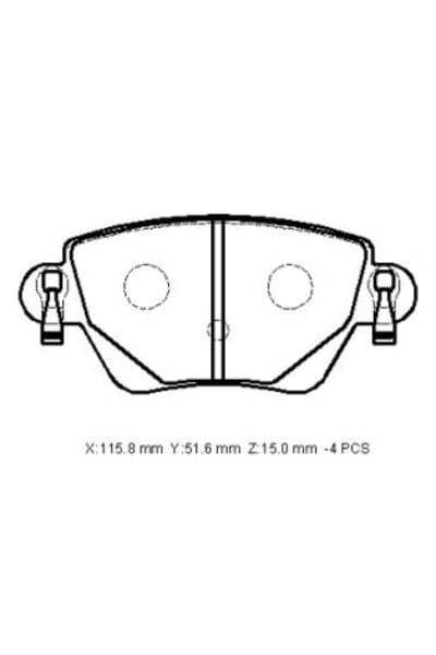 Ford Mondeo 05/07 Arka Fren Balatası 1,8/2,0/2,5 (Disk) (115,8x51,6x15) (Bramax)