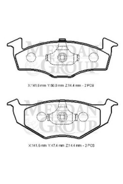 VOLKSWAGEN GOLF- 3- 92/98; ÖN FREN BALATASI (DİSK) (141,6X50X16,48/141,6X47,4X16,48) 1H0615106E