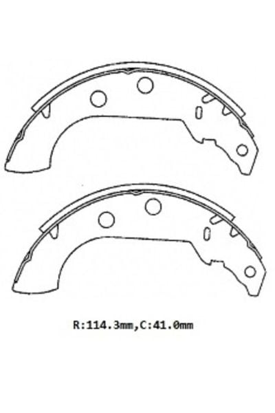 Peugeot 405- 88/96; Arka Fren Pabucu (paletsiz)(114,3x41) (bramax)-4241.55 Uyumlu