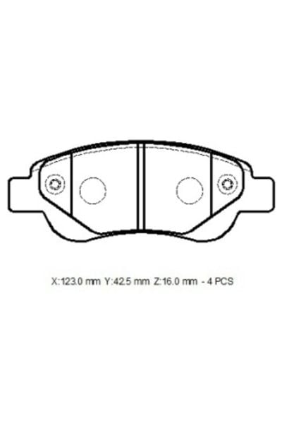 CITROEN C1- 07/13; ÖN FREN BALATASI (DİSK)(123X42,7X16)(BRAMAX)