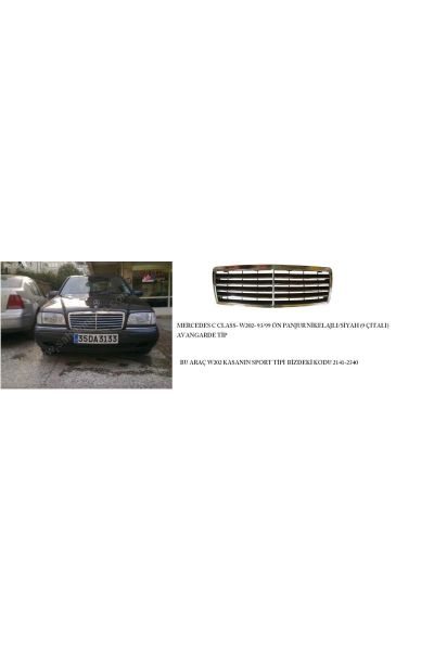 Mercedes C Class W202 93/99 Ön Panjur Nikelajlı/siyah (9 Çıtalı) Avangarde Tip (Tw)