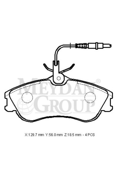 Peugeot 306- Sd/hb- 00/01; Ön Fren Balatası (4 Kablolu)(disk) (129,7x56x18,5) (bramax)