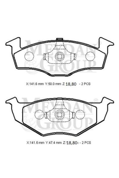Seat Cordoba- 98/99; Uyumlu Ön Fren Balatası (disk) (141,6x50x18,80/141,6x47,4x18,80) (bramax)