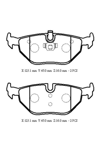 Rover 75 Sd 00/04 Arka Fren Balatası (Kablosuz)(disk) (123,1x45x16)(bramax)