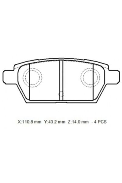Mazda 6 Sd 03/06 Arka Fren Balatası 2,0/2,3 (Disk)(110,8x42x14)(bramax)
