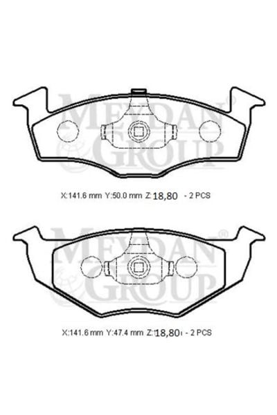 Volkswagen Golf 3 92/98 Ön Fren Balatası (Disk) (141,6x50x18,80/141,6x47,4x18,80) (Bramax)