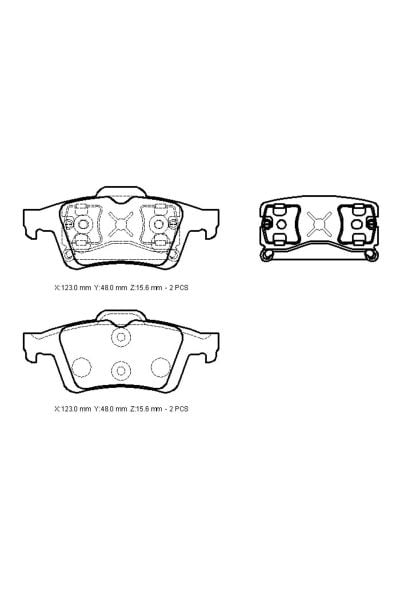Ford Focus C Max- 07/11; Arka Fren Balatası (DİSK) (123X48X15,6)(BRAMAX) 4387371