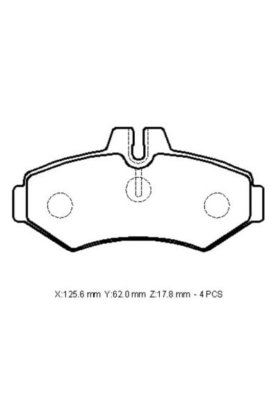 Volkswagen Volt-lt35/lt46-96/07;arka Fren Balatası Kulaksız)kablosuz)disk 125,6x62x17,8) A0084204420