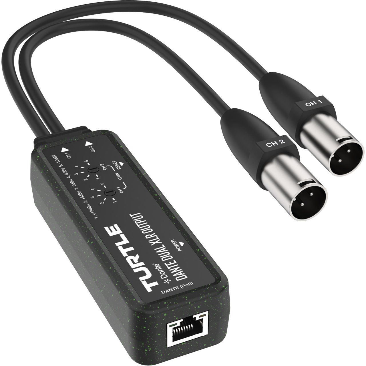 Turtle D2XDE Dante Dual Channel Dante to Analog XLR Adapter