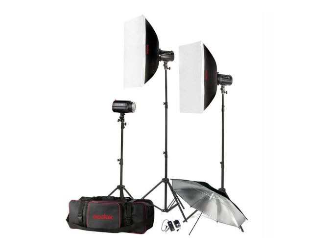 Godox H160-B 160Watt 3'lü Mini Paraflaş Kit