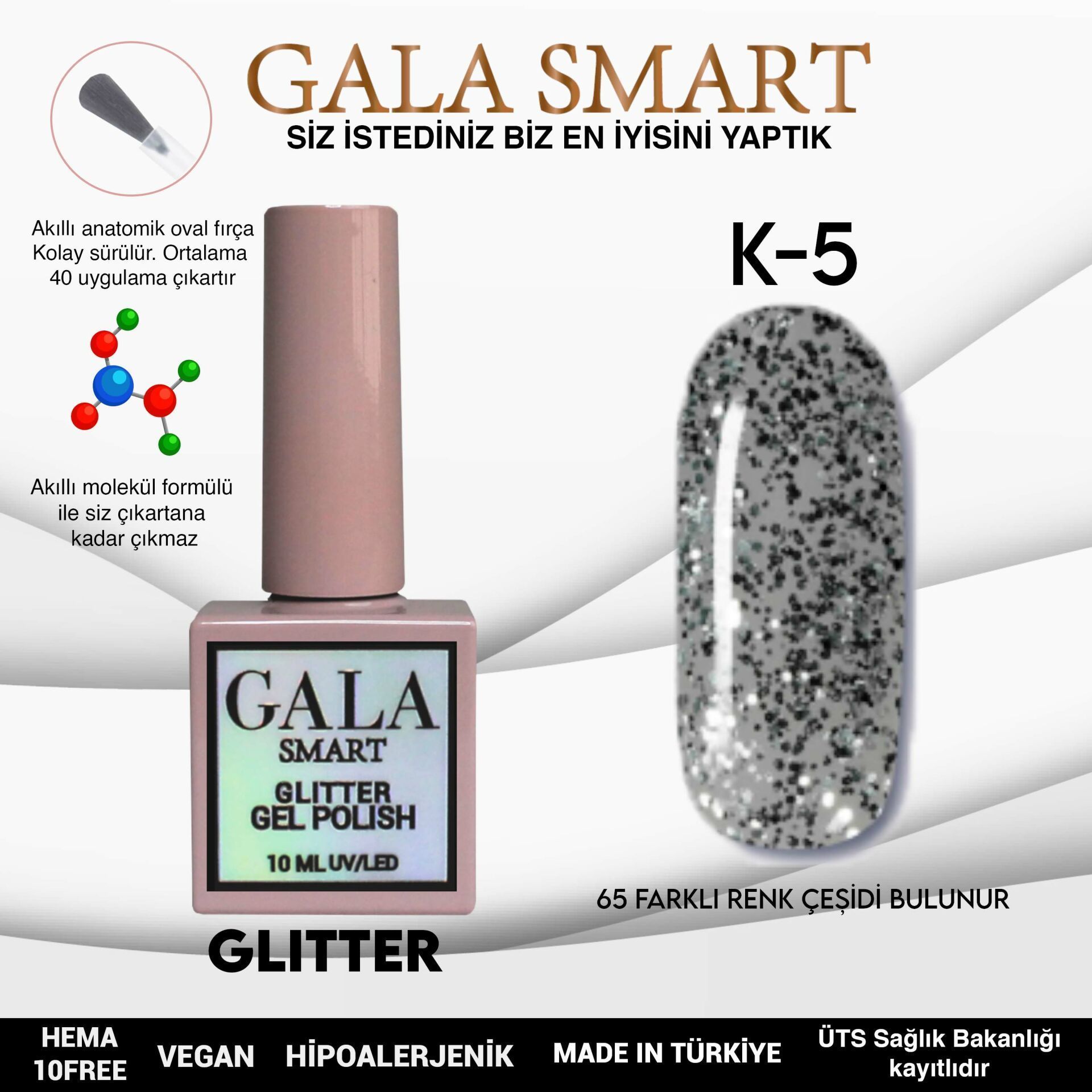 GALA GLITTER KALICI OJE 10ml K5