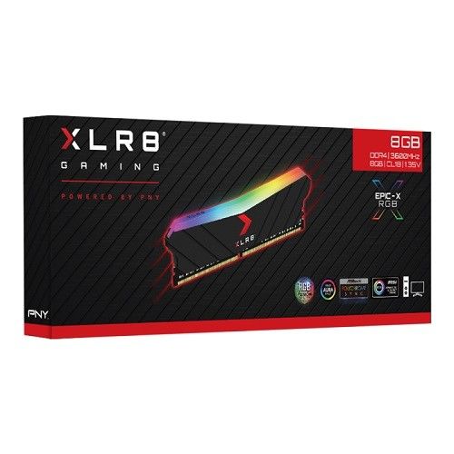 Pny Xlr8 Gaming Epıc-X Rgb 8gb (1X8GB) 3600MHZ CL18 Ddr4 Gaming Ram (MD8GD4360018XRGB)