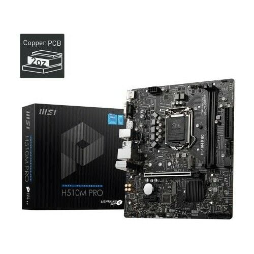 Msı H510M Pro Soket 1200 Ddr4 3200 Pcı-E Gen 4 ,m.2 Usb3.2 1x 1g Lan Matx