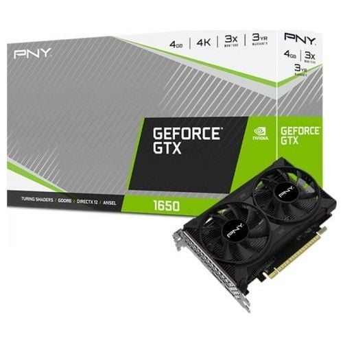 PNY GeForce GTX1650 Dual Fan 4GB GDDR6 128Bit DX12 Ekran Kartı VCG16504D6DFPPB