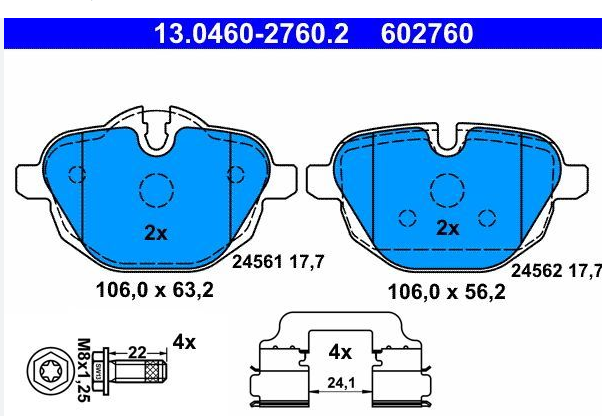 Bmw Arka Fren Balatası F10 34218847062