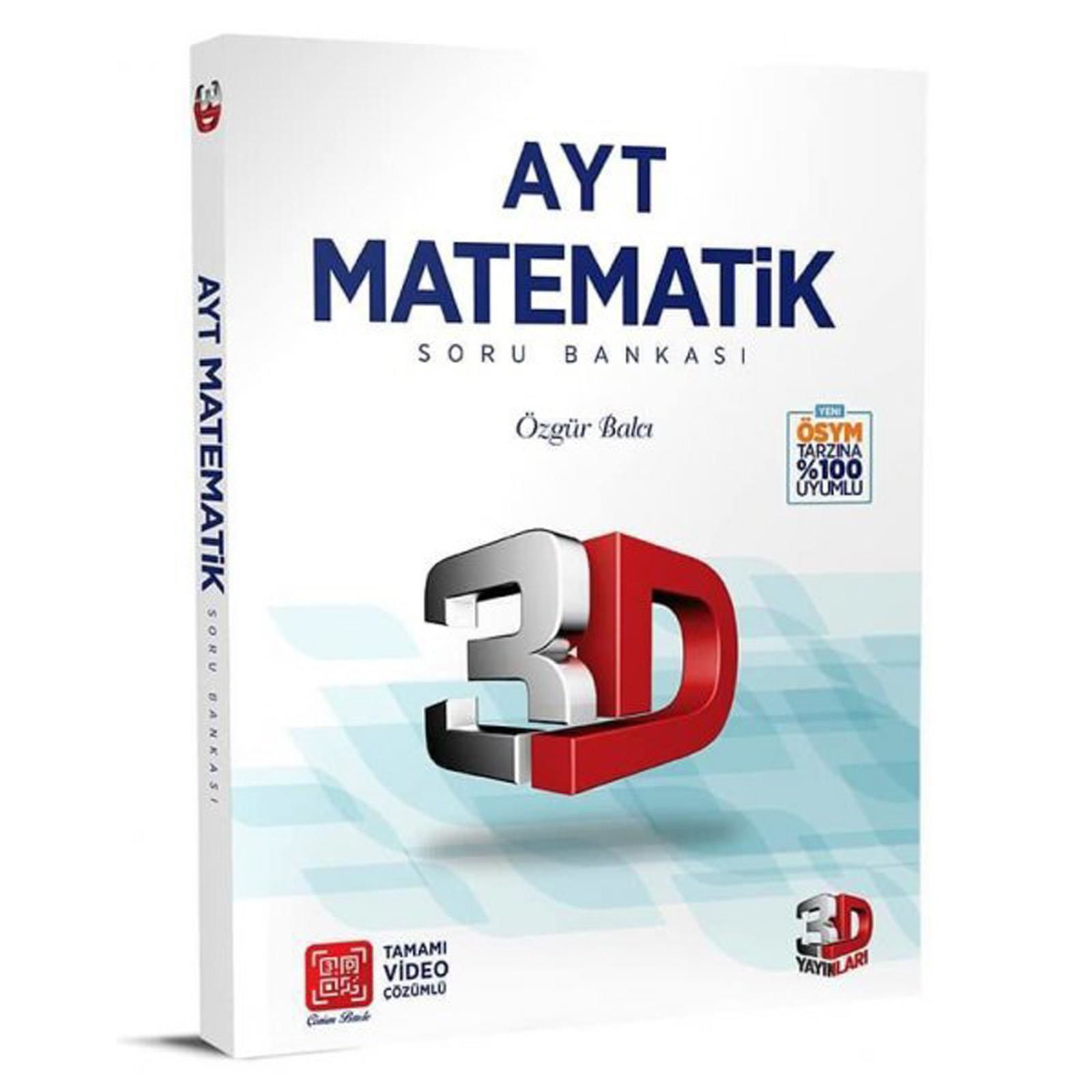 3D AYT Matematik Tamamı Video Çözümlü Soru Bankası 2024