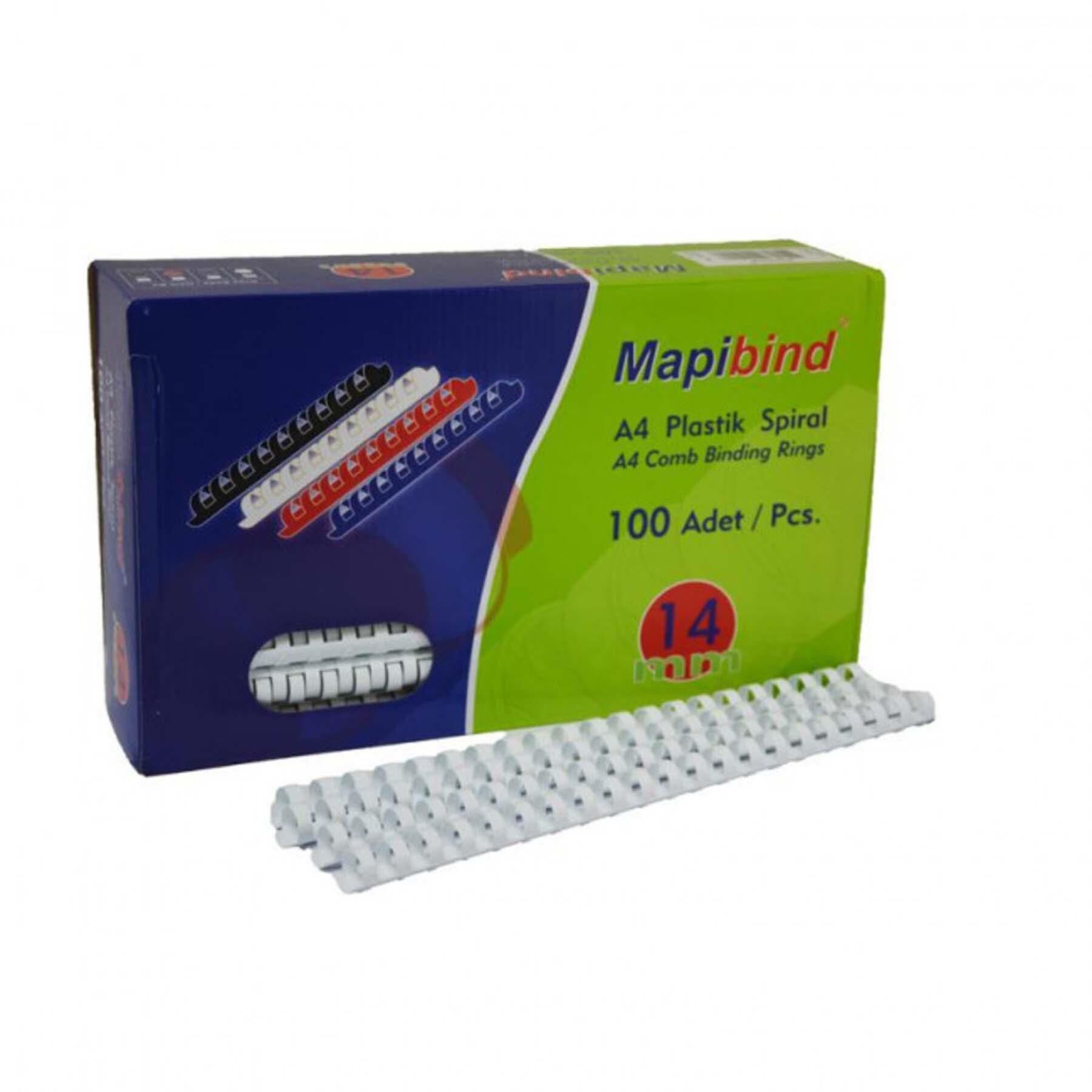 Mapi Plastik Spiral 14mm Beyaz 100lü 2011200 (1 paket)