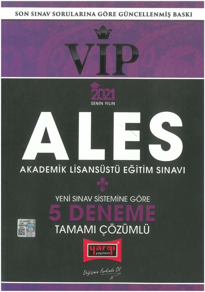 Yargı 2021 ALES VIP Yeni Sınav Sistemine Göre Tamamı Çözümlü 5 Deneme