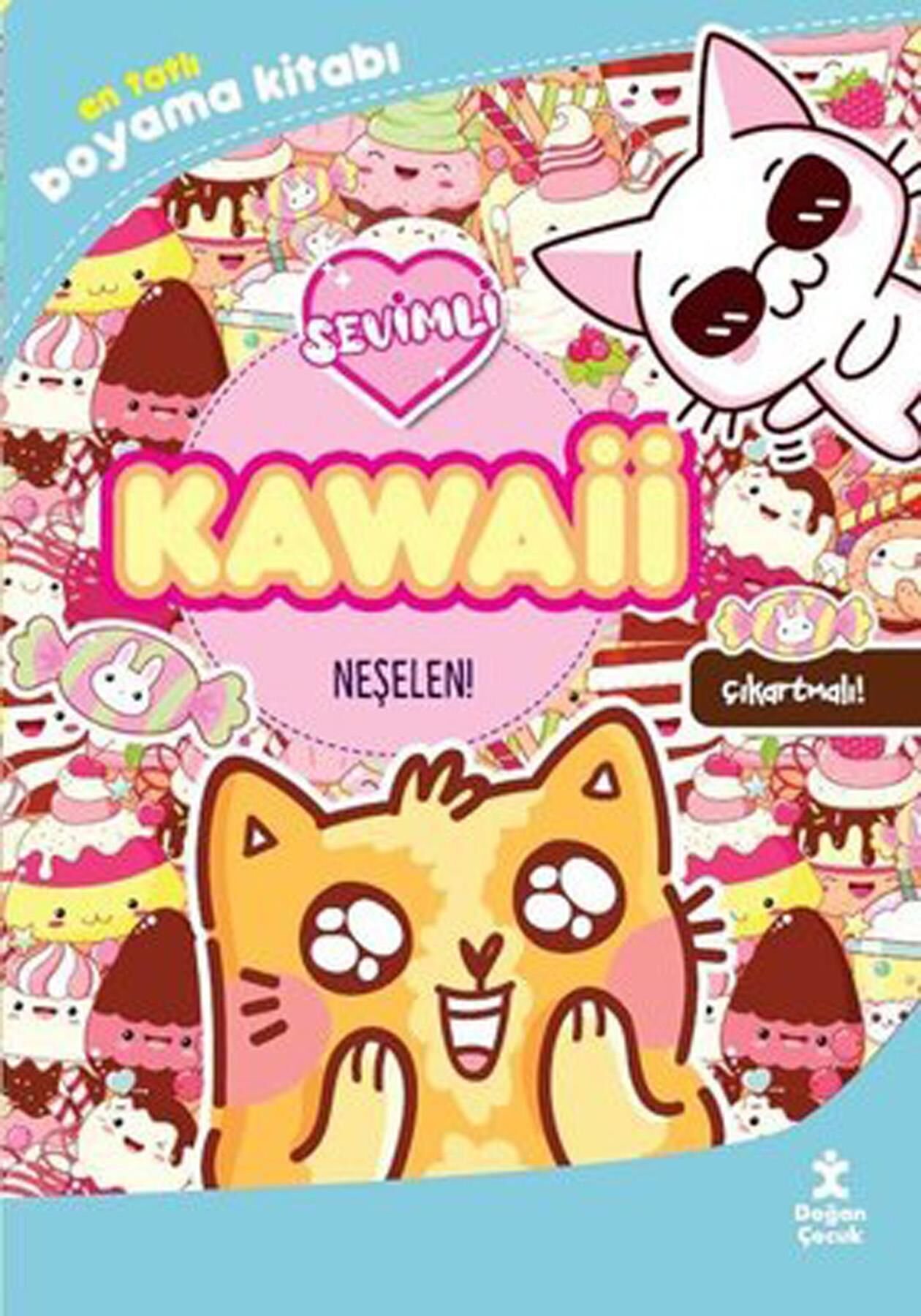 Kawaii Neşelen! En Tatlı Çıkartmalı Boyama Kitabı