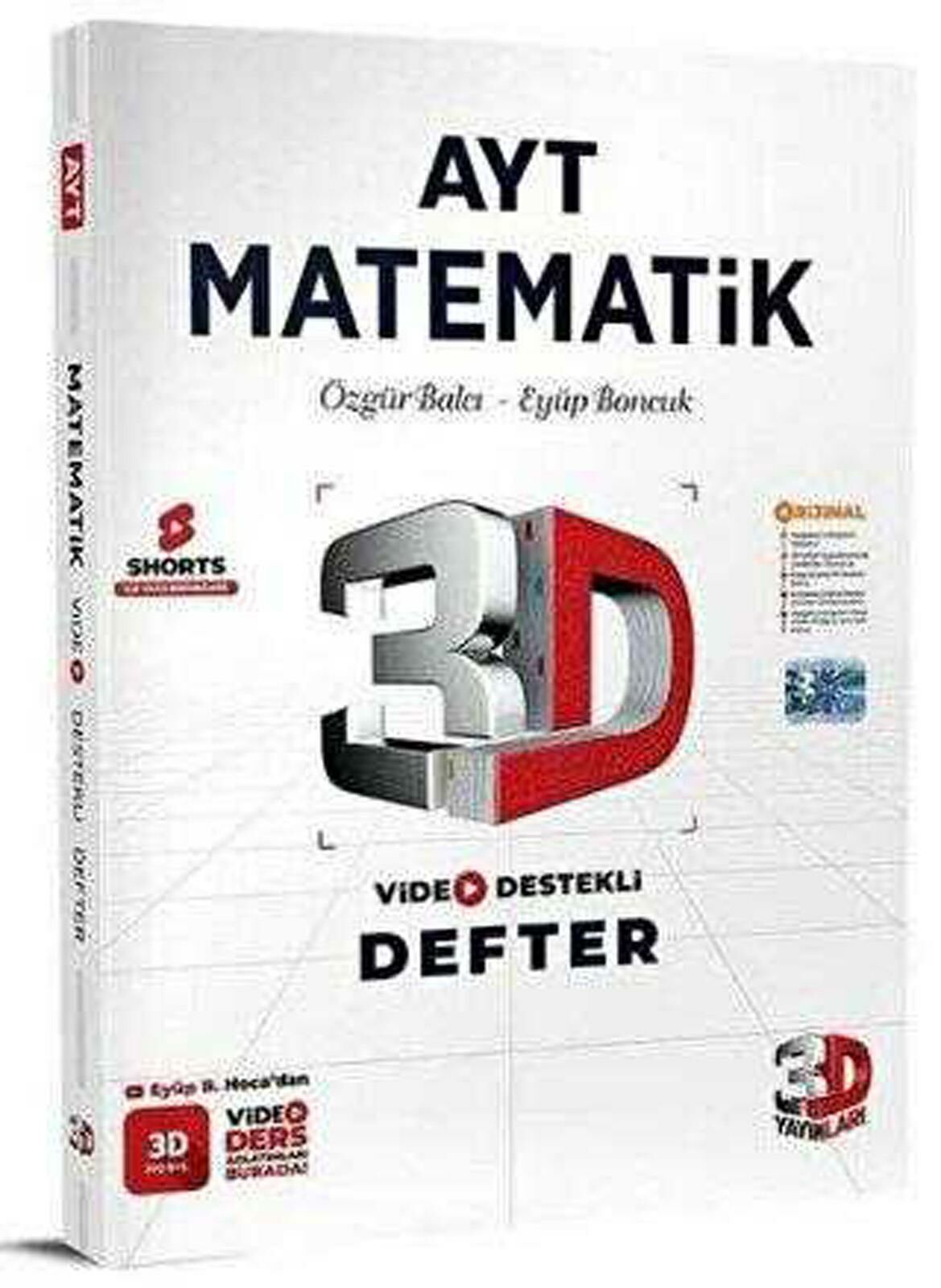 3D AYT Matematik Video Destekli Defter