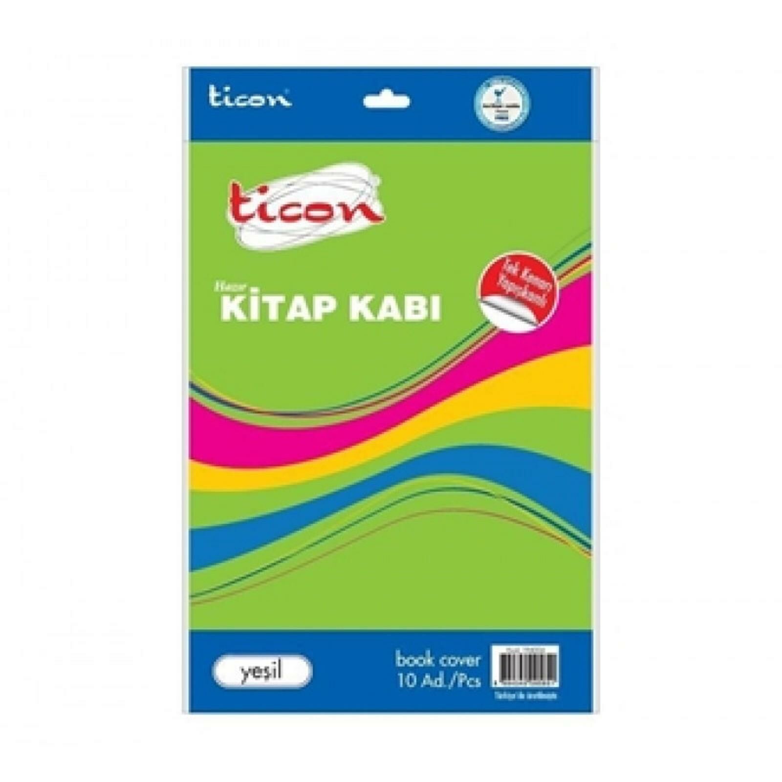 Ticon Hazır Kitap Kabı Tek Kenarı Yapışkanlı Mavi 10lu 193528 (1 paket)