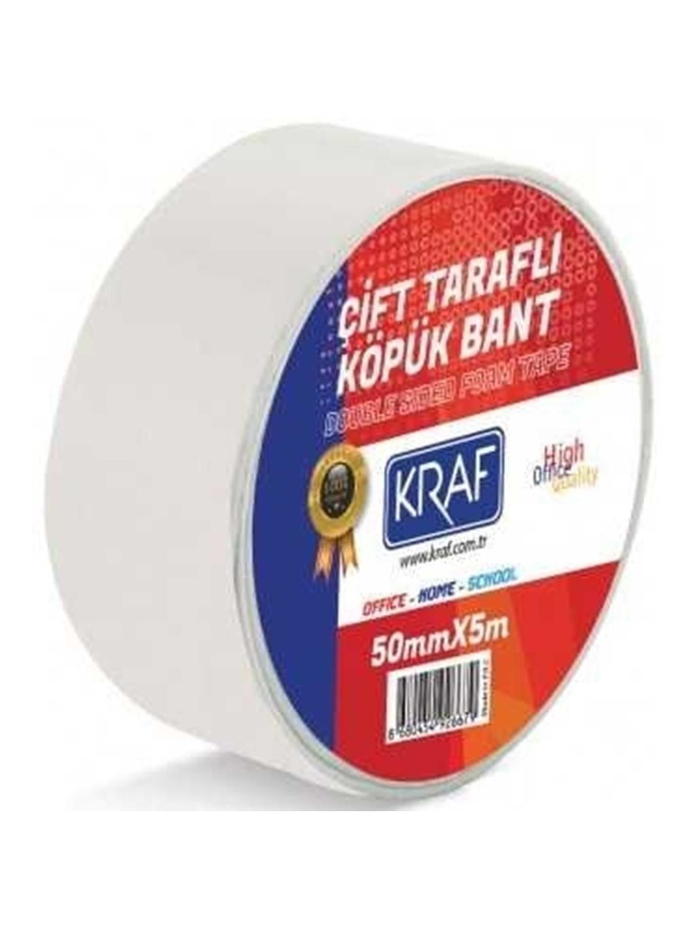 Kraft Çift Taraflı Köpük Bant 50mmx5m 5050G (1 Adet)