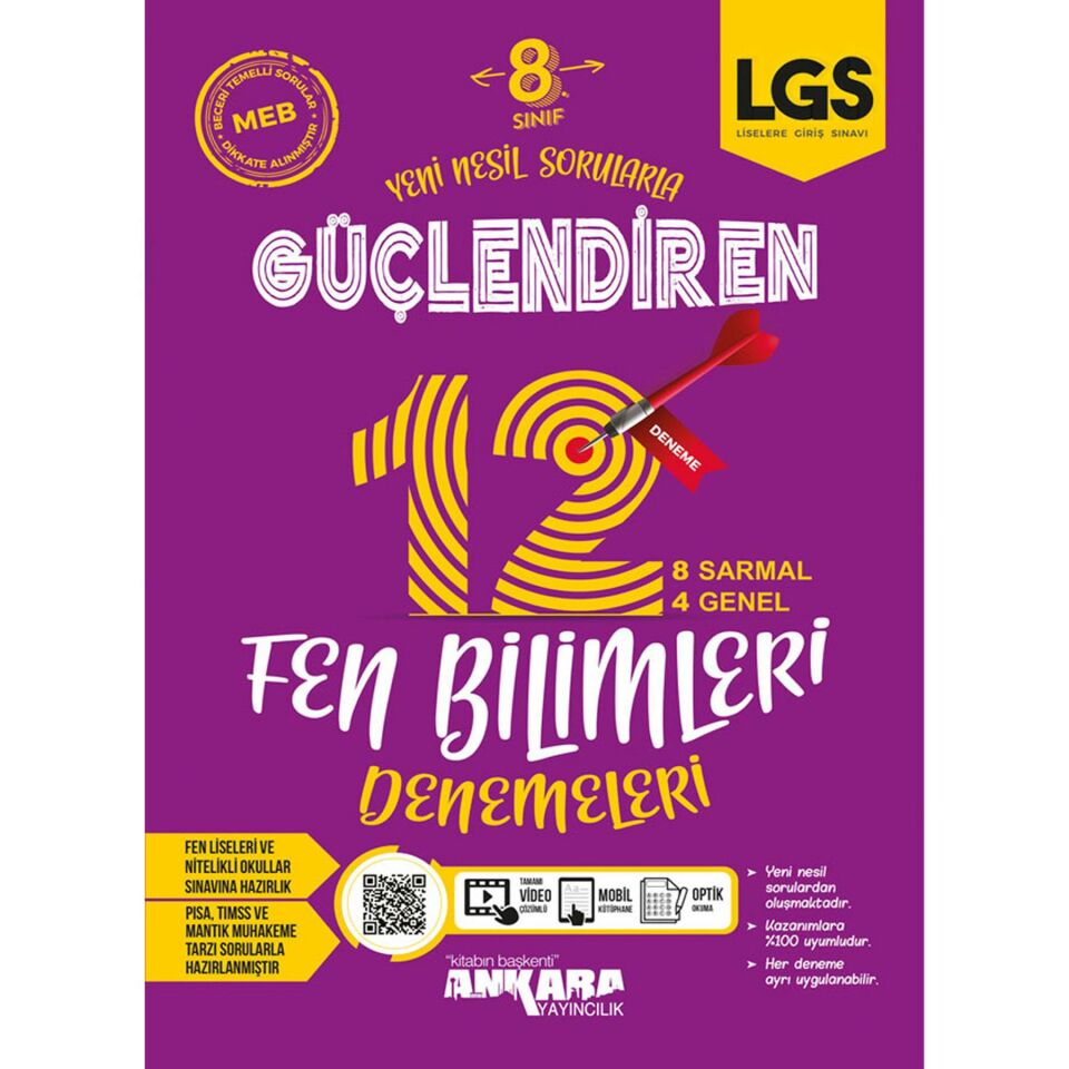 Ankara Lgs 8.Sınıf Güçlendiren 12 Deneme Fen Bilimleri