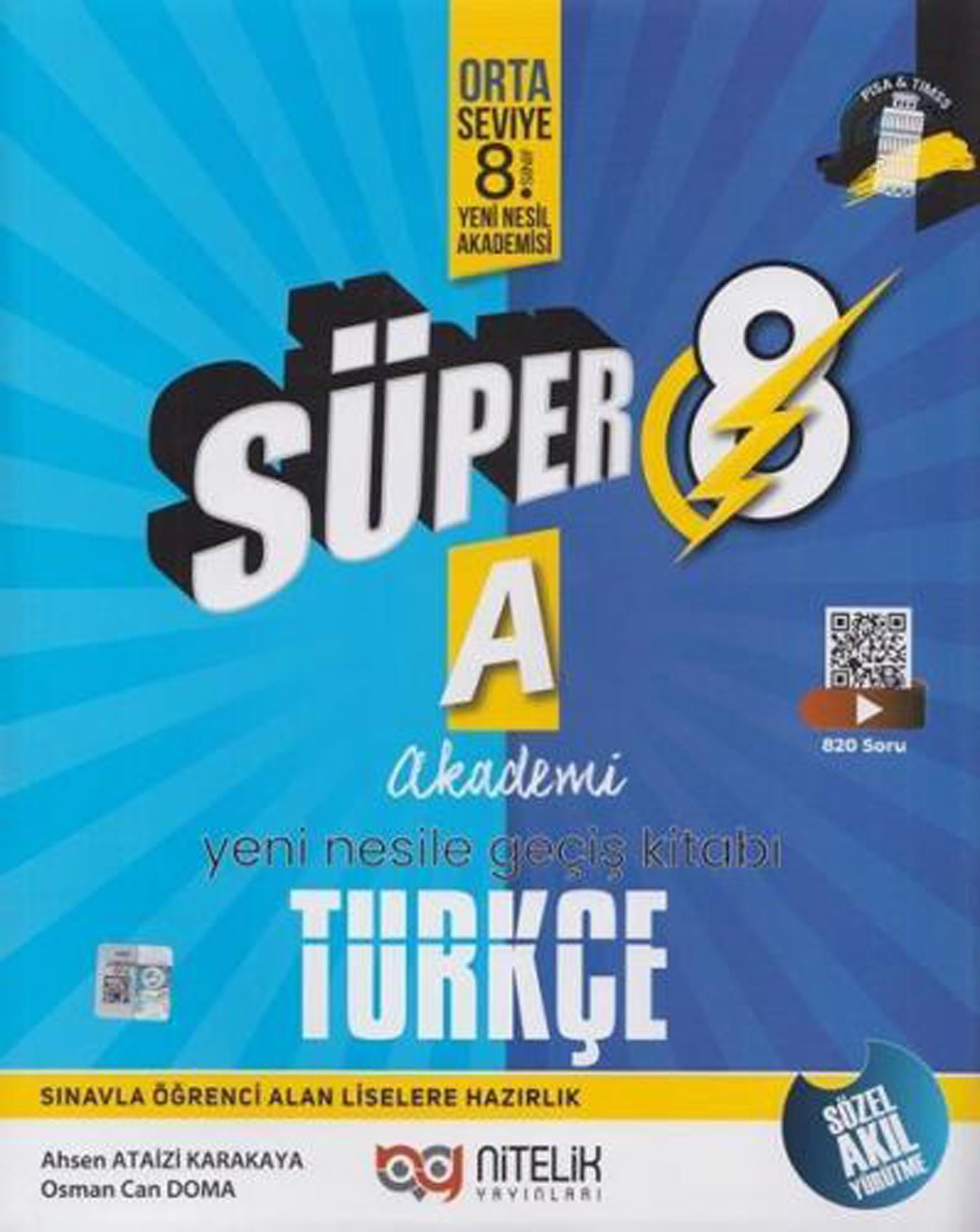 Nitelik Süper 8.Sınıf Türkçe A Yeni Nesile Geçiş Soru Kitabı