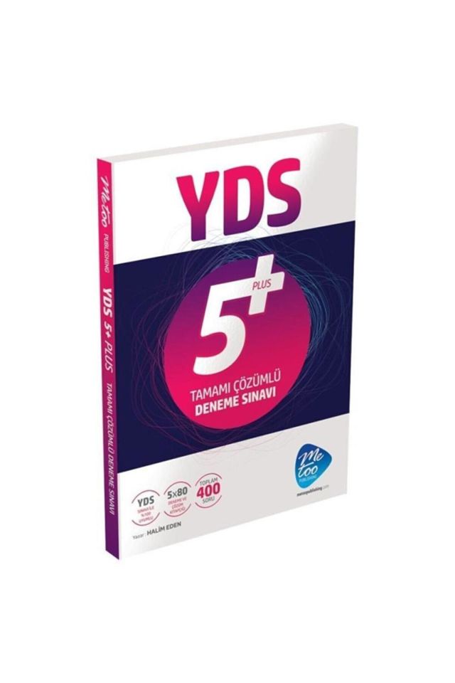 YDS 5 Plus Tamamı Çözümlü Deneme Sınavı Me Too Publishing