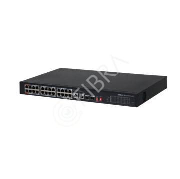 Dahua PFS3226-24ET-240 24 Port PoE Switch (24FE PoE + 2GE SFP Kombo, Toplam 240W PoE )
