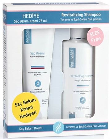 Dermoskin Yıpranmış ve Boyalı Saçlara Özel Revitalizing Şampuan 2li Kofre Saç Bakım Kremi Hediye