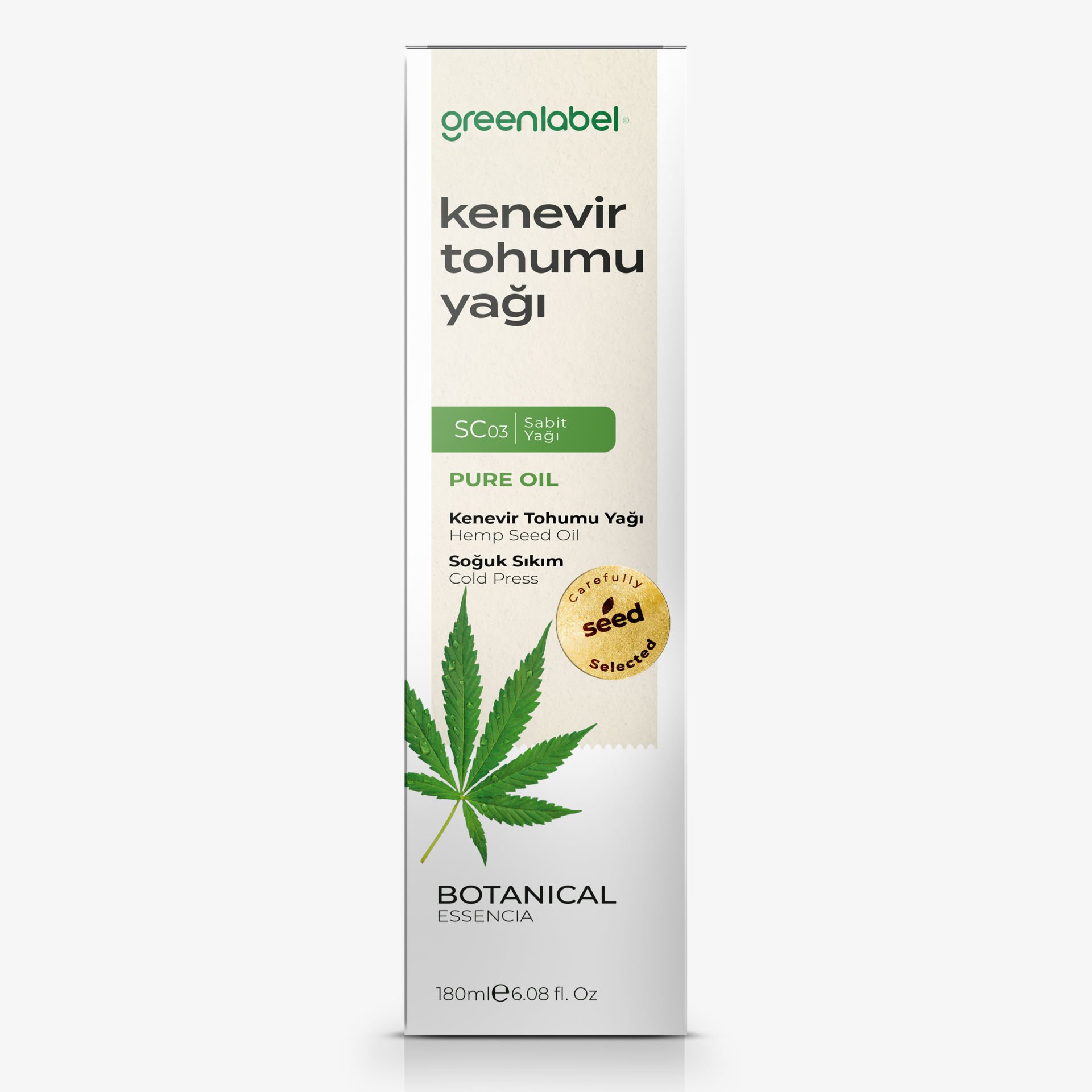 Greenlabel Kenevir Tohumu Yağı 180 ml.