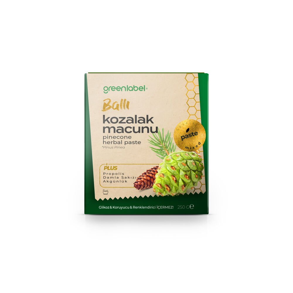 Greenlabel Kozalak Macunu Organik Andız Pekmezi, Keçiboynuzu Pekmezi, Çam Balı, Zencefil, Çörekotu 250 g.