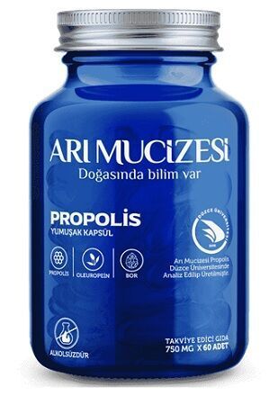 Arı Mucizesi Apidemica Propolis, Oleuropein ve Bor içeren Yumuşak 60 Kapsül