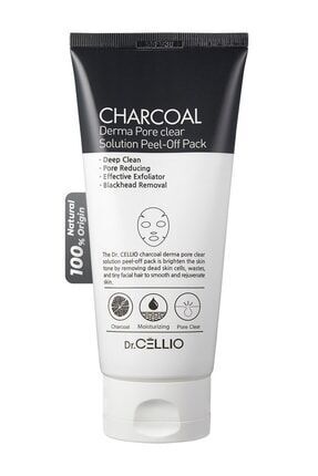 Dr. Cellio Gözenek Küçültücü Siyah Nokta Önleyici Arındırıcı Charcoal Soyulabilir Yüz Maskesi Büyük Boy 180 ml