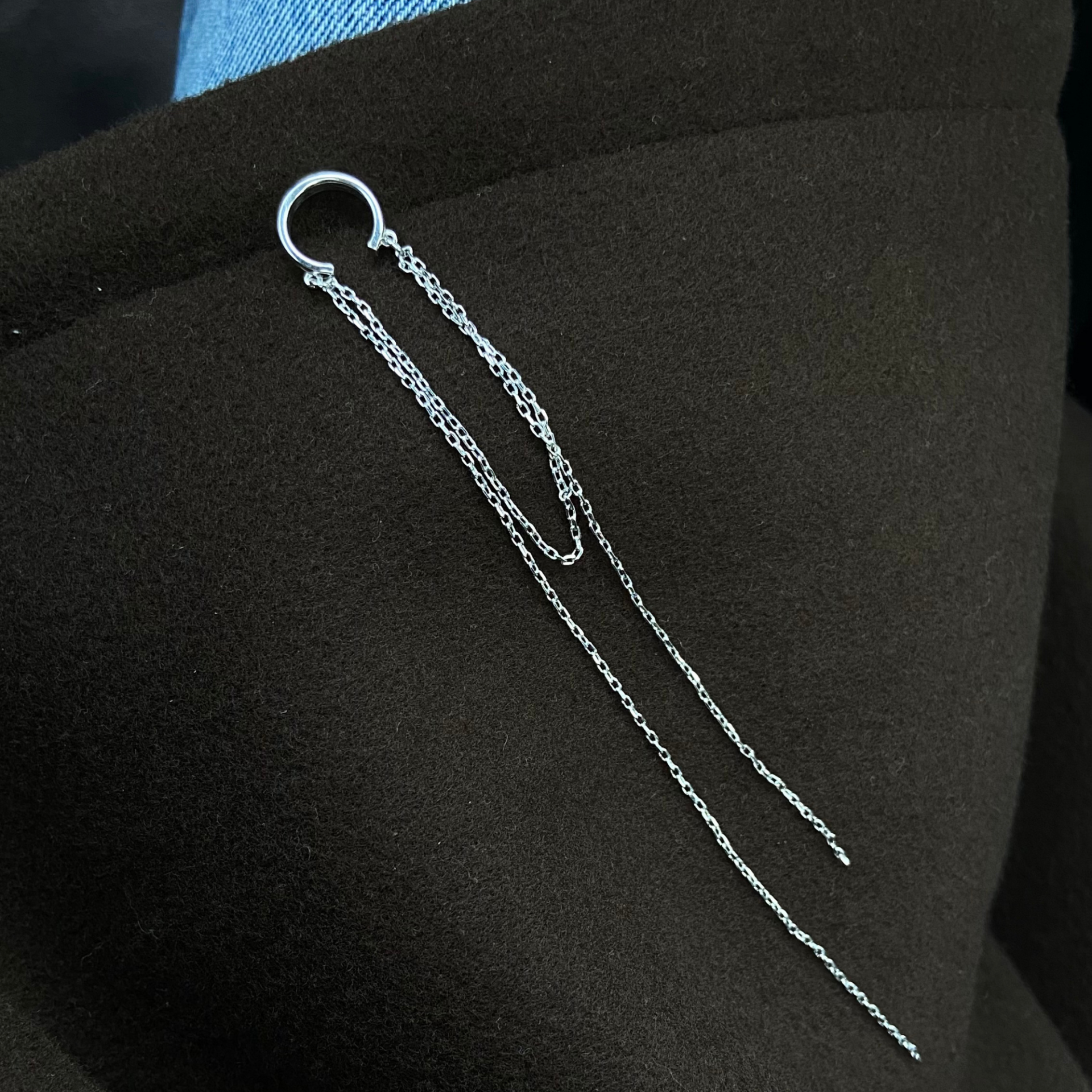 zincirli sallantılı earcuff
