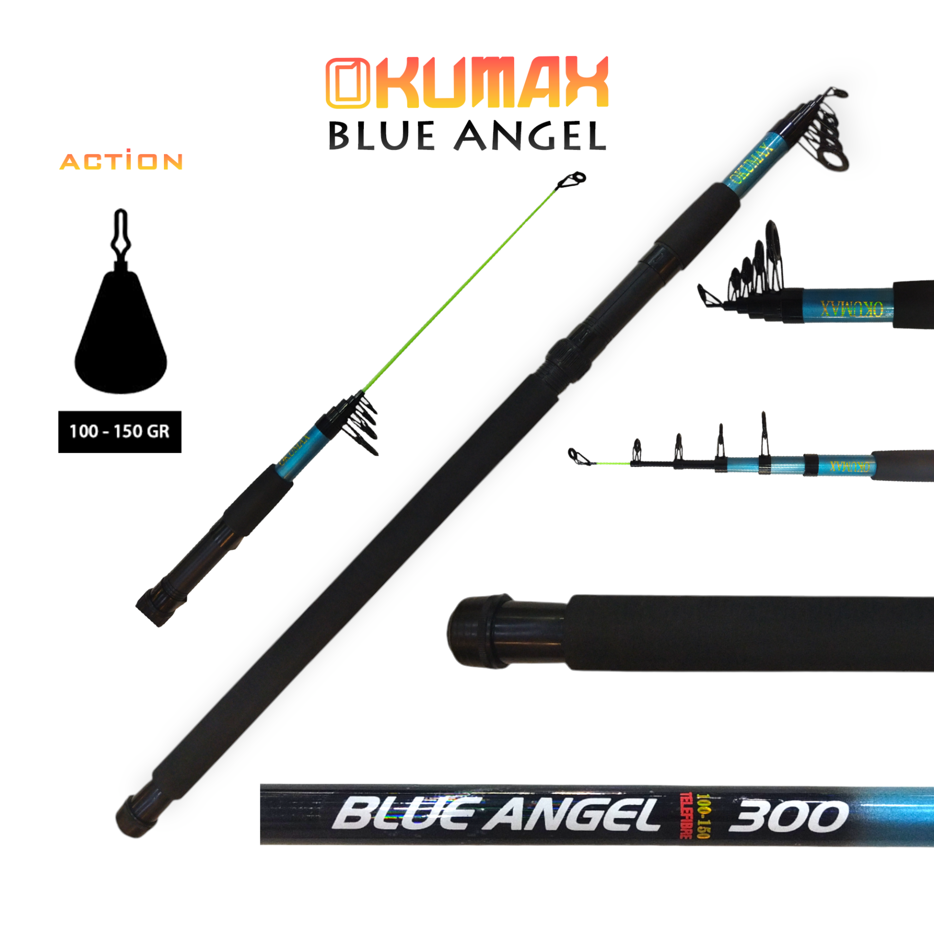Okumax Blue Angel Kamış 350cm 100-150g