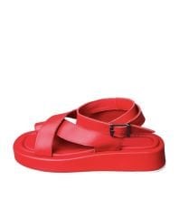 Kırmızı Deri Sandalet