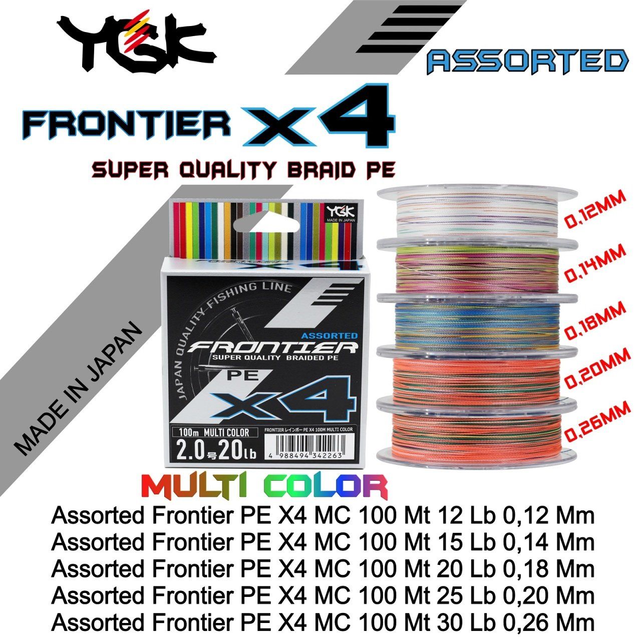 Assorted Frontier PE X4 MC 100 Mt