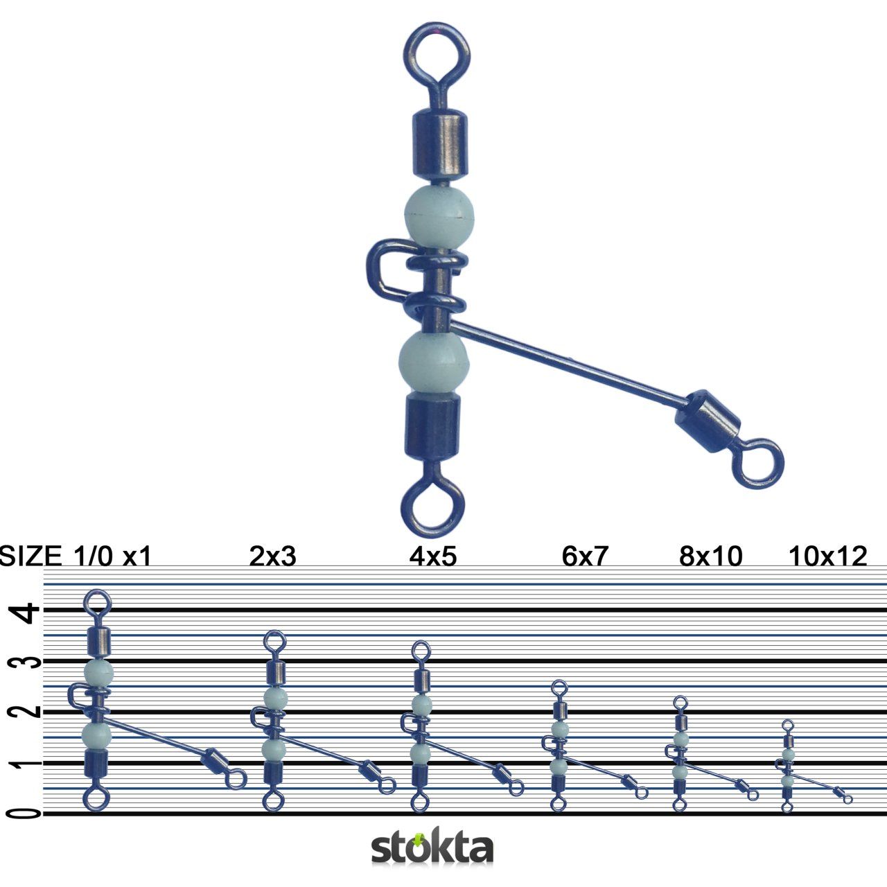 Inox Boncuk Uzun Bilyalı 3lü Fırdöndü 10lu