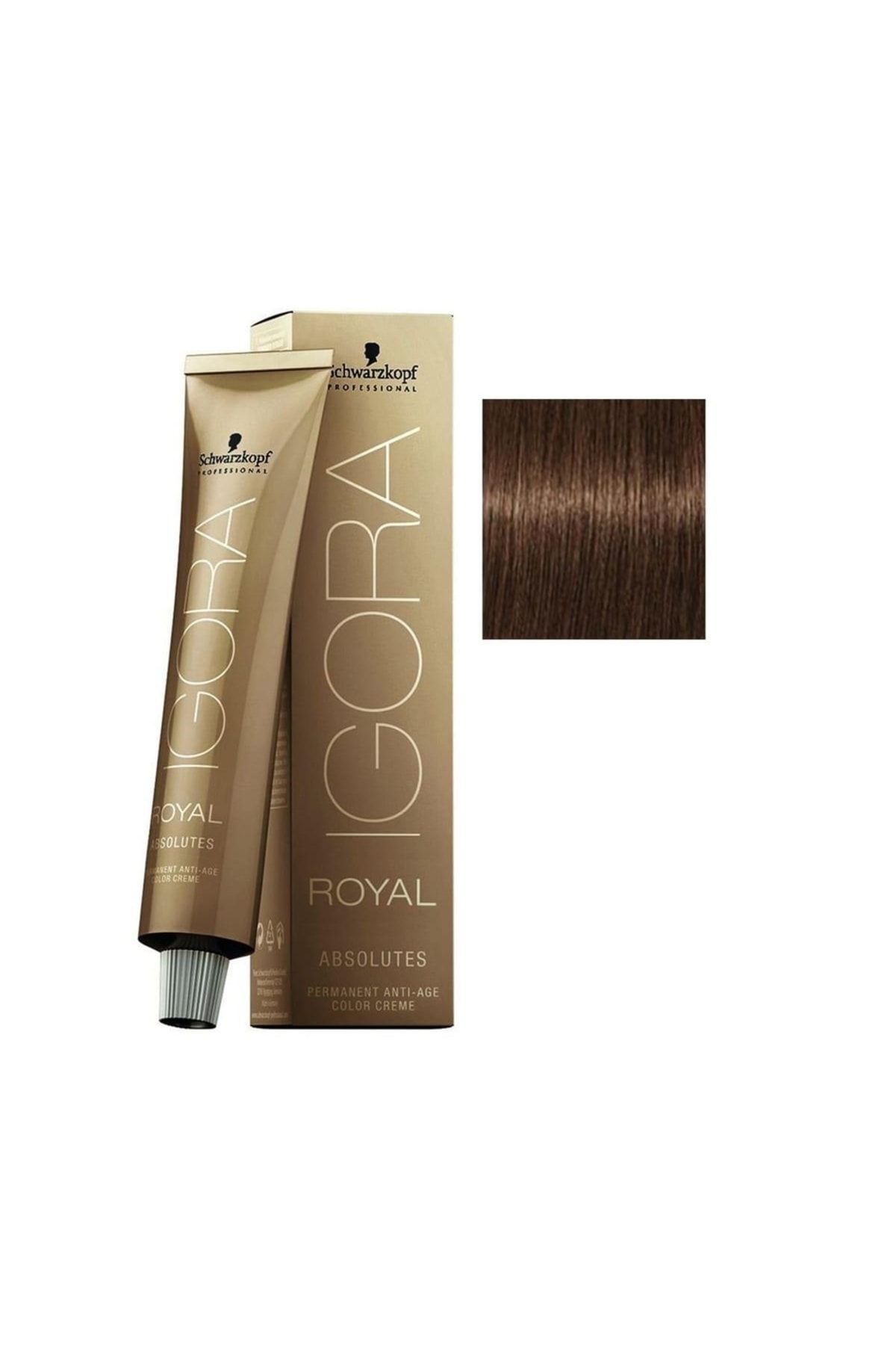 5 ADET Igora Royal Absolutes 8-60 Açık Kumral Çikolata Doğal Saç Boyası