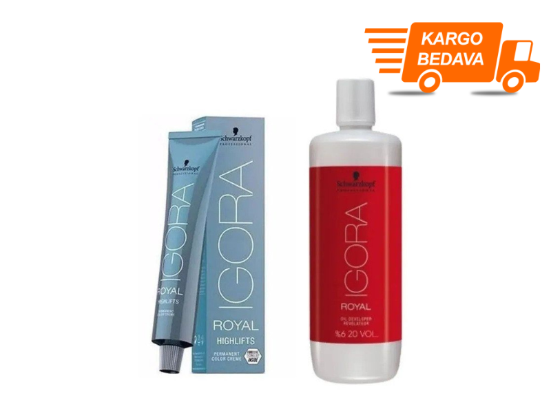 9 ADET Igora Royal Highlifts 10-0 Ultra Sarı Saç Boyası + 1L Oksidan