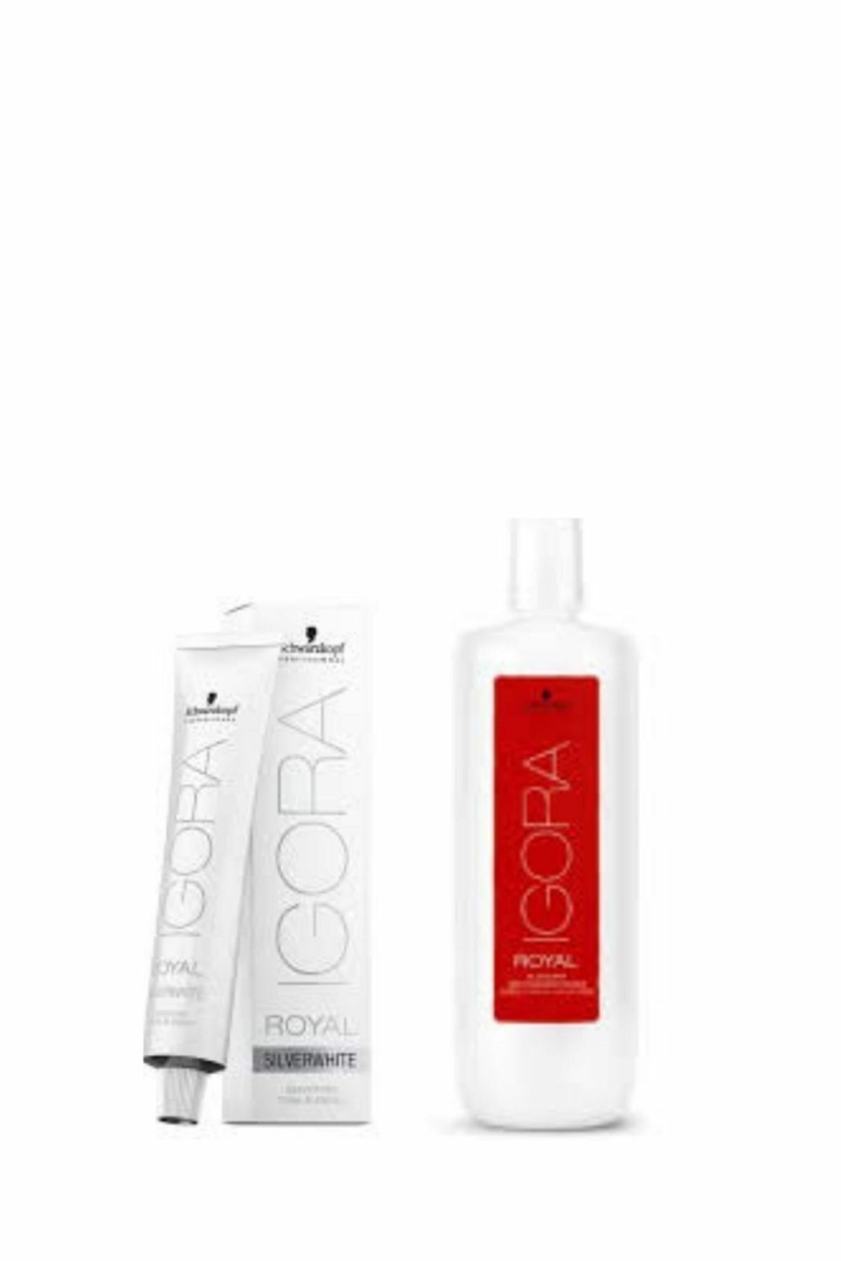 3 ADET Igora Royal Absolutes Silverwhite Slate Grey Saç Boyası + 1L Oksidan