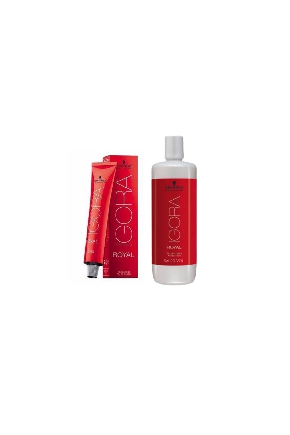 3 ADET Igora Royal 9,5-49 Transparan Saç Boyası + 1L Oksidan