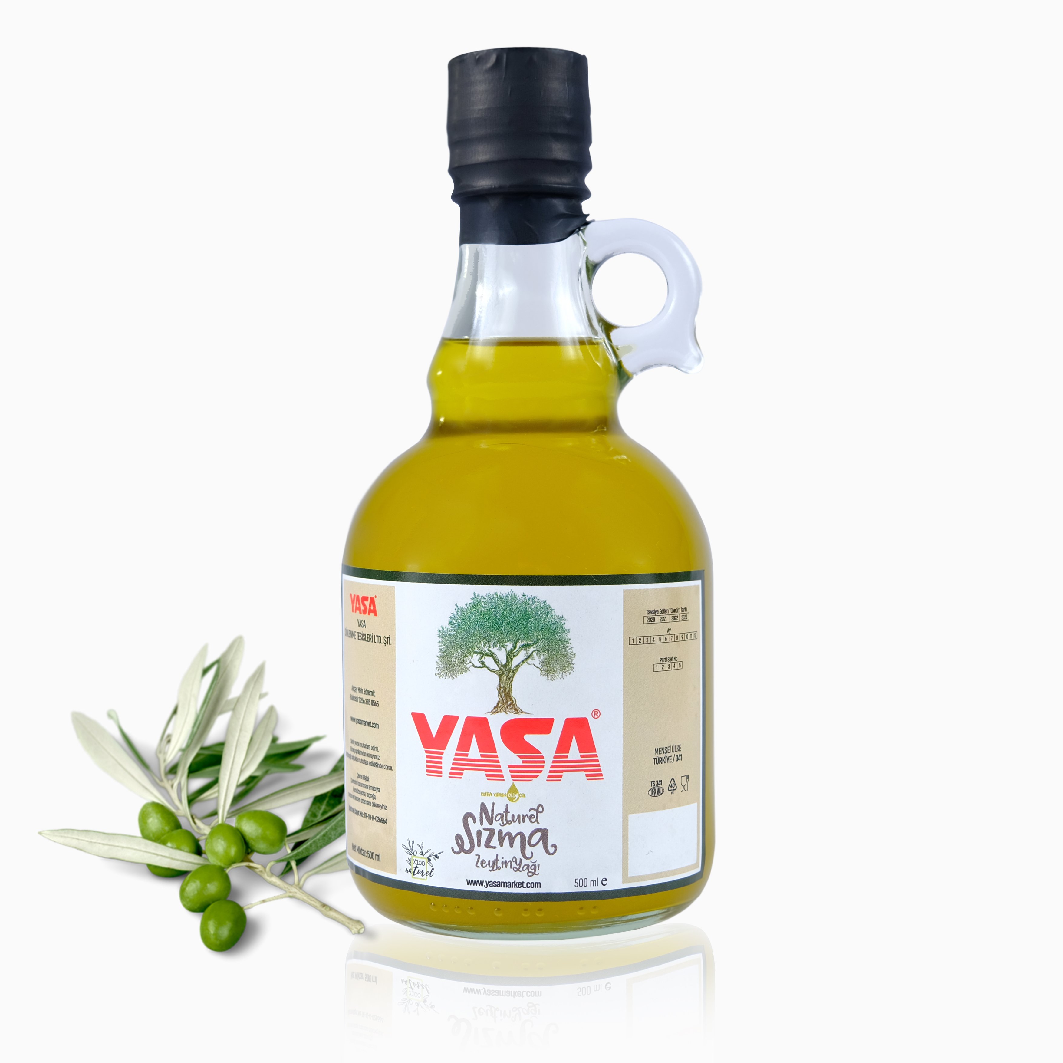 Yasa Cam Şişe Natürel Sızma Zeytinyağı 0,5 Lt